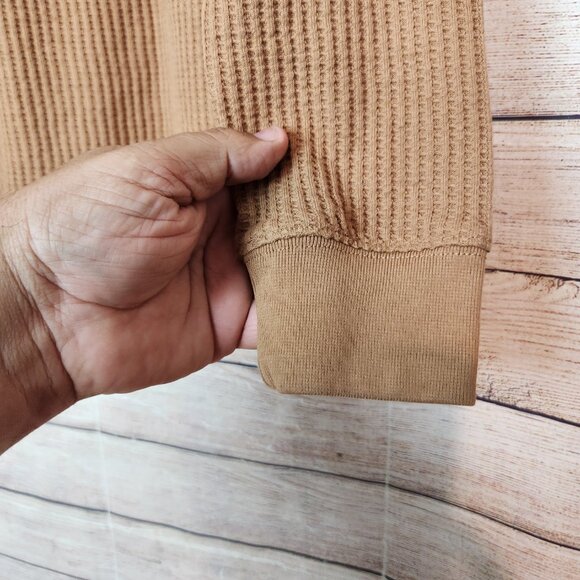 RVCA Day Shift Thermal Shirt Men’s Large Brown Waffle Knit Long Sleeve Size M - Picture 13 of 15